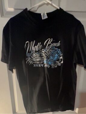 Myrtle Beach 2024 Rally Graphic Tee - Black with Blue Accents